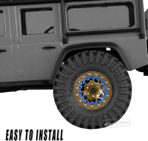 1.3 مجموعة إطار Beadlock ل 1/18 TRX4M ، 1/24 SCX24 FCX24 RC Crawler Car ، 1.3 عجلات وإطارات من Beadlock ، عجلات الألومنيوم من سبائك مع إطارات مطاطية ملاذ المخلب ، in Saudi Arabia