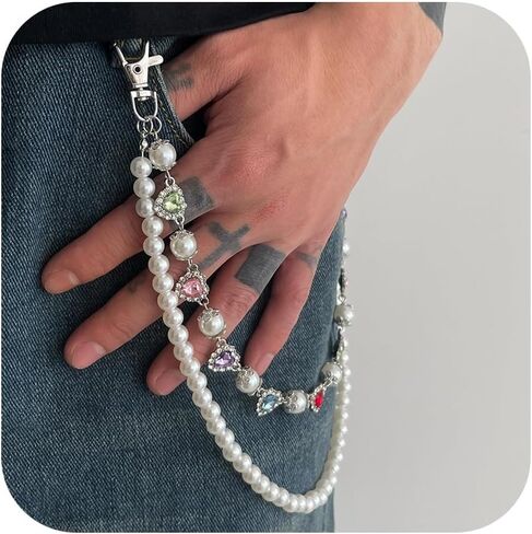 Jean Chain Jean Chains for Men Wallet Chains for Men Pearl Bag Charms Jewelry Gifts in Saudi Arabia