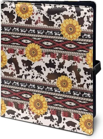 Colorful Dog Paw Print Padfolio Resume Portfolio Folder Document Organizer Decorative PU Leather Portfolio Folder with Storage Pocket for Business, Students, Office, Nurse in Saudi Arabia