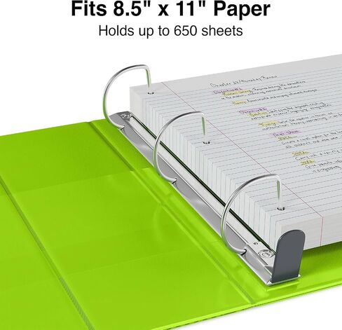 Staples ثقيلة 3 بوصات 3 بوصات من الرابط مع حلقات D وأربعة جيوب داخلية ، Chartreuse ، 2/Pack (ST56322-CCVS) in Saudi Arabia
