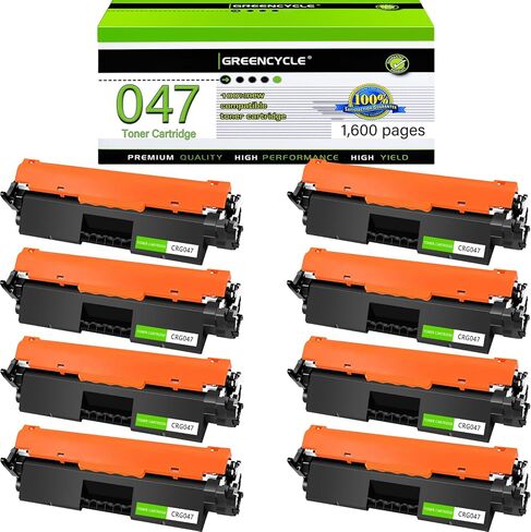 Greencycle CRG047 استبدال خرطوشة الحبر متوافق مع Canon 047 خرطوشة الحبر الأسود ImageClass MF113W LBP113W LBP112 MF112 MF110 LBP110 خرطوشة الحبر الطابعة (8pcs) in Saudi Arabia