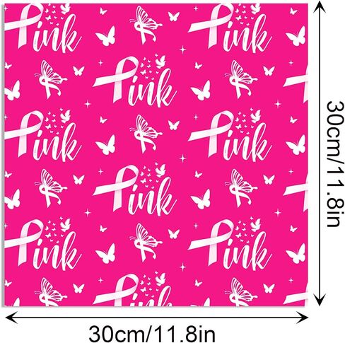 24 Sheets Breast Cancer Awareness Scrapbook Paper - 12 Double-Sided Pink Ribbon Designs (11.8x11.8 Inch) for Scrapbooking, Card Making & DIY Crafts in Saudi Arabia