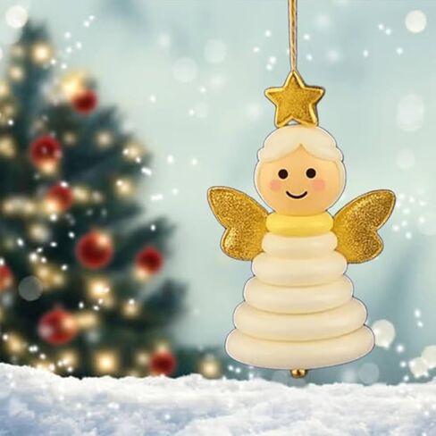 4pcs Button Christmas Tree Ornament Kits, Fun Holiday Decorations for All Ages, DIY Craft Buttons Kit with Christmas Snowman/Santa/Angel, Gifts for Xmas Tree Hanging Decorations (4PCS) in Kuwait