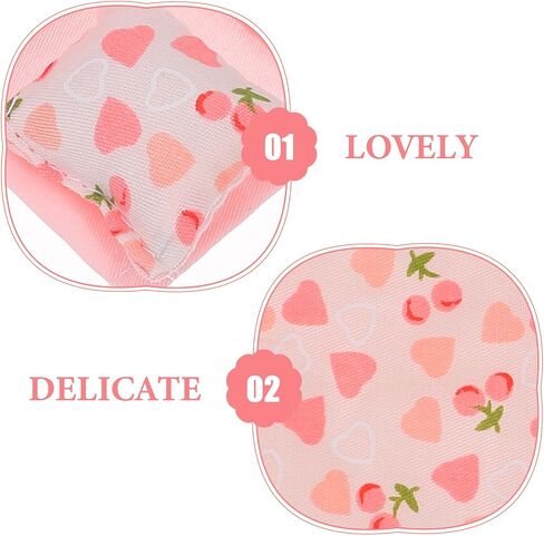 Pink Dollhouse Bedding Set, 1:12 Scale Miniature Bedroom Accessories, Includes 1 Bed Sheet, 1 Quilt, 3 Pillows, for Dollhouse Decor and Role-Playing in Saudi Arabia