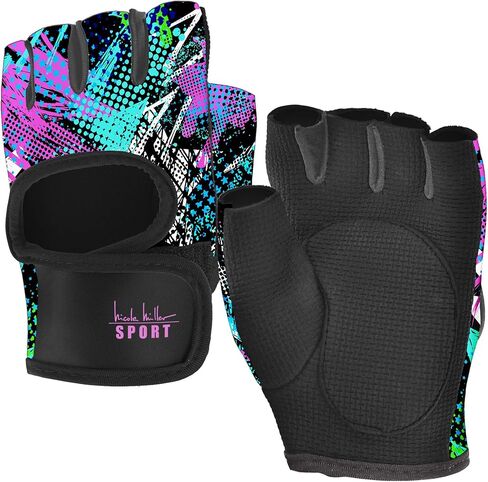 Nicole Miller Weight Lifting Workout Gloves, Wrist Wrap Fitness Exercise Gym Gloves for Men and Women in Kuwait