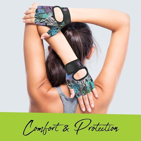 Nicole Miller Weight Lifting Workout Gloves, Wrist Wrap Fitness Exercise Gym Gloves for Men and Women in Kuwait