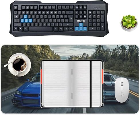 ألعاب الماوس الكبيرة ألعاب اليابانية سيارة JDM Car R34 Cool Sports Car Art Desk Long Big Mousepad Extended لوحة مفاتيح منظمي مكتب مكتب المكاتب والملحقات 30x60cm in Kuwait