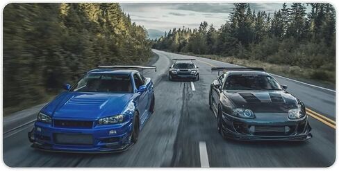 ألعاب الماوس الكبيرة ألعاب اليابانية سيارة JDM Car R34 Cool Sports Car Art Desk Long Big Mousepad Extended لوحة مفاتيح منظمي مكتب مكتب المكاتب والملحقات 30x60cm in Kuwait