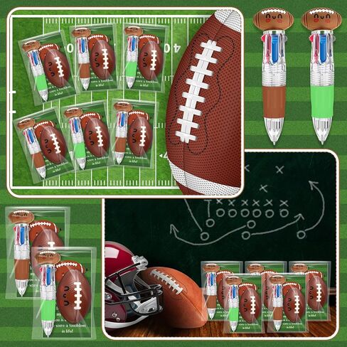 Epakh 30 Sets Football Lover Gifts Bulk Multicolor Ballpoint Pen 4-in-1 Design with Emotion Support Stress Ball and Cards Gift for Class Student Sports Team Football Tailgate Birthday Party Decor in Saudi Arabia