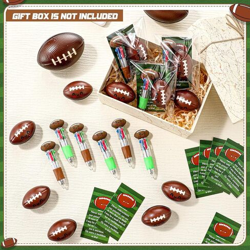 Epakh 30 Sets Football Lover Gifts Bulk Multicolor Ballpoint Pen 4-in-1 Design with Emotion Support Stress Ball and Cards Gift for Class Student Sports Team Football Tailgate Birthday Party Decor in Saudi Arabia