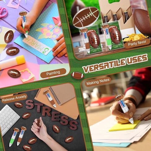 Epakh 30 Sets Football Lover Gifts Bulk Multicolor Ballpoint Pen 4-in-1 Design with Emotion Support Stress Ball and Cards Gift for Class Student Sports Team Football Tailgate Birthday Party Decor in Saudi Arabia