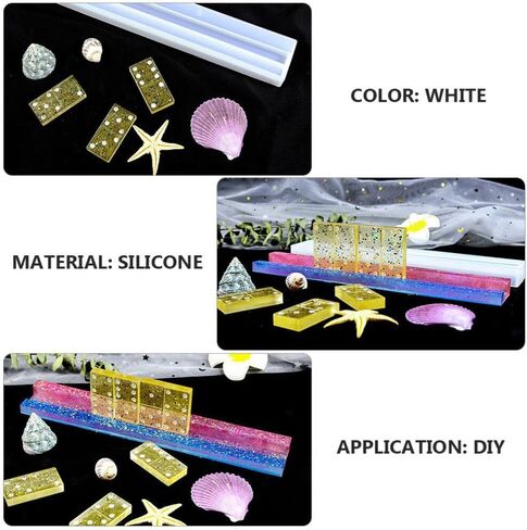 EXCEART Silicone Molds 2Pcs Crystal Epoxy Domino Bracket Silicone Domino Holder Hand Crystal Domino Stand for DIY Domino Storage Tray Resin in Saudi Arabia
