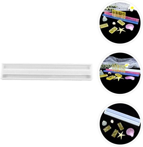 EXCEART Silicone Molds 2Pcs Crystal Epoxy Domino Bracket Silicone Domino Holder Hand Crystal Domino Stand for DIY Domino Storage Tray Resin in Saudi Arabia