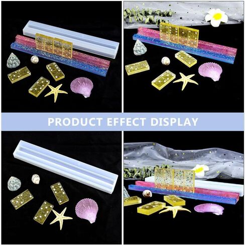 EXCEART Silicone Molds 2Pcs Crystal Epoxy Domino Bracket Silicone Domino Holder Hand Crystal Domino Stand for DIY Domino Storage Tray Resin in Saudi Arabia