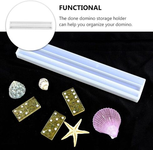 EXCEART Silicone Molds 2Pcs Crystal Epoxy Domino Bracket Silicone Domino Holder Hand Crystal Domino Stand for DIY Domino Storage Tray Resin in Saudi Arabia