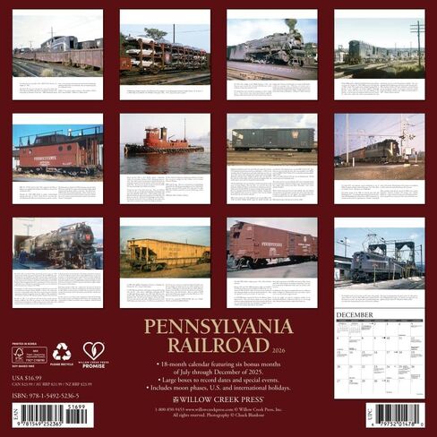 Pennsylvania Railroad 2026 12" x 12" Wall Calendar in Saudi Arabia