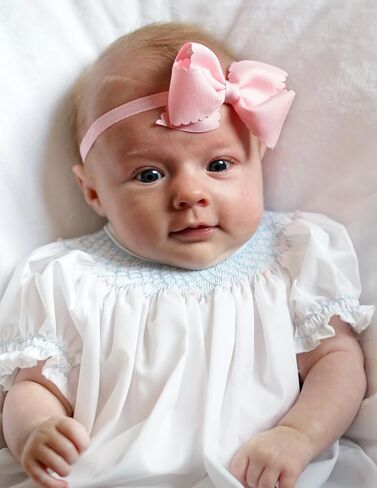 Wee Ones Baby Girl's Extra Small Grosgrain Bow On Matching Elastic Band, 6-24 Months, Red in Saudi Arabia