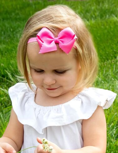 Wee Ones Baby Girl's Extra Small Grosgrain Bow On Matching Elastic Band, 6-24 Months, Red in Saudi Arabia