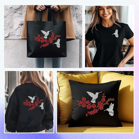 Anattasoul Animal Rhinestone Iron on Transfer Black Panther Bling Diamond Hotfix بقع للملابس ، 11.6 "× 8.2" مكواة كبيرة على زخرفة للترتر لقمصان جينز كيس سترة الأغطية ديكور ديي in Kuwait