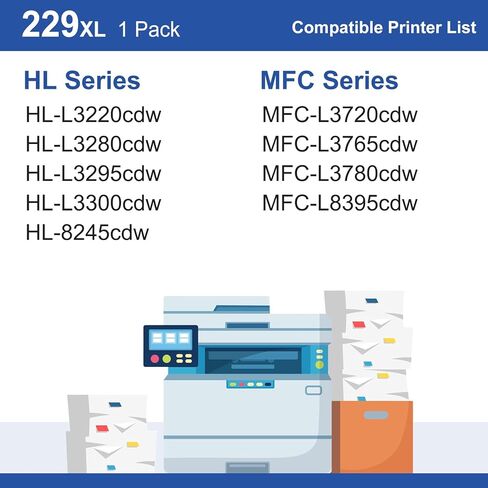 TN229XL 229XL TN229 High Yield Toner Cartridge Compatible Replacement for Brother TN229XL TN229 Works with Brother MFC-L3720CDW MFC-L3765CDW MFC-L3780CDW HL-L3220CDW HL-L3280CDW Printer (5-Pack) in Kuwait