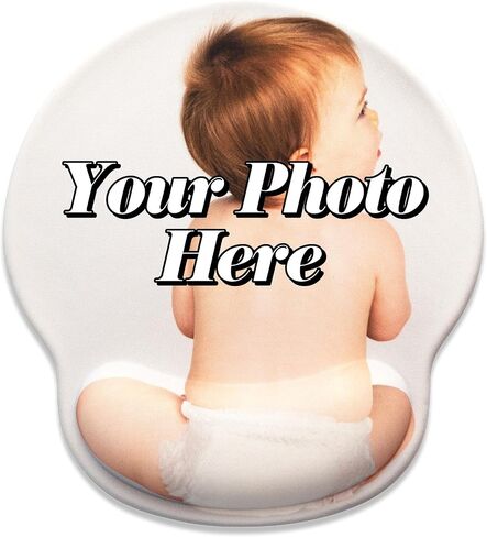 Custom Photo Ergonomic Mouse Pad with Wrist Rest, Large Mousepad(9.84'' x 8.78'') Silicone Base Wrist Rests Support, Personalized Mousepad for Computer Laptop Office, Non-Slip Base, Pain Relief in Saudi Arabia
