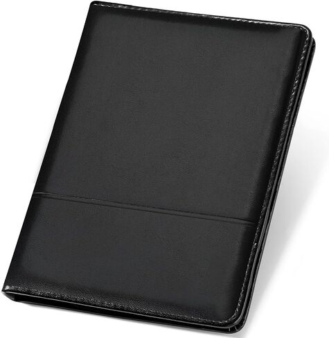 Classic Padfolio/Junior Portfolio Folder Case ، Business A5 Binder Organizer Notepad for Men Women ، 5 × 8 من لوحة الكتابة ، الأسود. in Kuwait