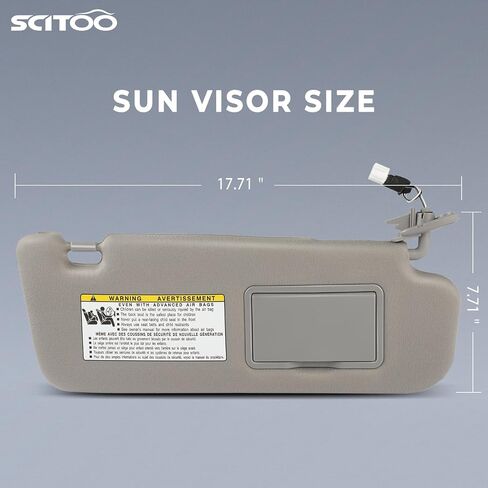 مجموعة حاجب الشمس التلقائي من جانب الركاب الأيمن باللون الرمادي من SCITOO مناسبة لـ 2006-2008 لسيارة Hyundai Sonata مع فتحة سقف in Saudi Arabia