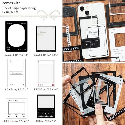 Mayplous 3-Pack Vintage Filmstrip Cutouts - Sticker Paperboard, Poster & Collage Stamps - Black & White - Scrapbooking & Card Making Supplies (Episode) in Kuwait