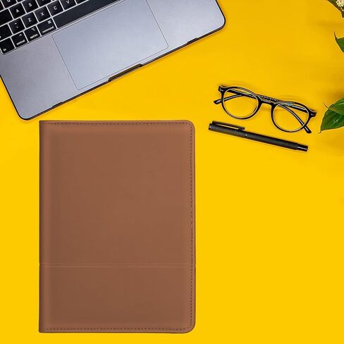 Classic Padfolio/Junior Portfolio Folder Case ، Business A5 Binder Organizer Notepad for Men Women ، 5 × 8 من لوحة الكتابة ، الأسود. in Kuwait