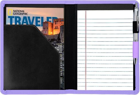 Classic Padfolio/Junior Portfolio Folder Case ، Business A5 Binder Organizer Notepad for Men Women ، 5 × 8 من لوحة الكتابة ، الأسود. in Kuwait