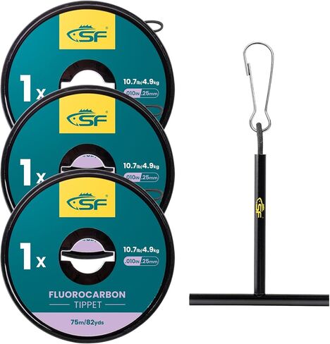 SF Clear Fluorocarbon Tippet Line with Holder Fly Fishing Tippets Leaders Trout 0X 1X 2X 3X 4X 5X 6X 7X in Kuwait