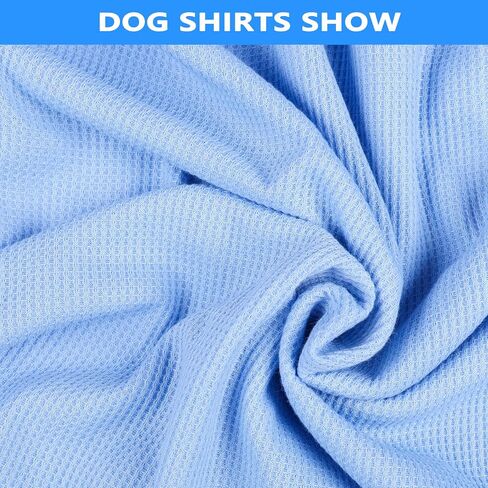 2 Pack Dog Shirt Vest Dog Clothes for Small Dogs Summer Waffle Puppy T-Shirts Soft Sleeveless Pet Clothes Lightweight Medium Large Doggy Outfit Cat Clothing (Blue+Grey, Small) in Kuwait