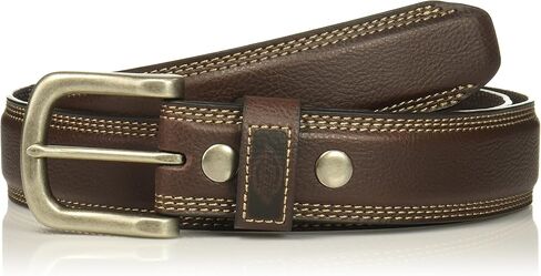 Dickies Men's Reinforced Leather 1 1/2 Inch Work Belt, Large, Brown in Saudi Arabia