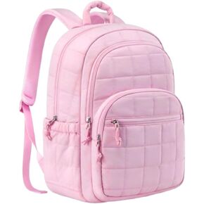 Puffer Quilted Backpack for Women College Backpack Puffy Work Backpacks Fit 15.6 Inch Laptop Light Casual Daypack in Saudi Arabia