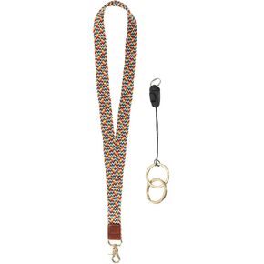 PATIKIL Elastic Lanyard for Keys, Cute Keychain Neck Lanyard for Women Men Teacher Long Keychain Braid Strap for ID Badge Wallet Phone Card Business Office, Candy Rainbow in Saudi Arabia