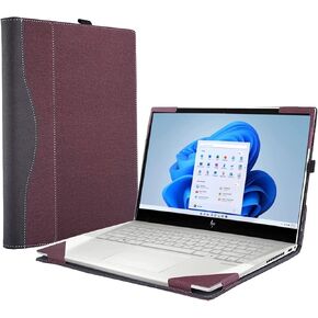 غطاء حالة الكمبيوتر المحمول لـ HP Envy X360 15-FE/15T-FE/15T/15Z/15-ED/15-ER/15T-ES100 2-in-1 PU SELPED SLEEVE COMPORTER (WINE RED) in Kuwait