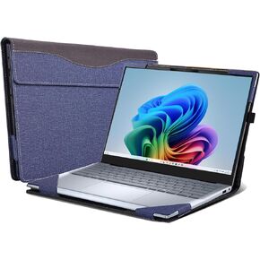غطاء الكمبيوتر المحمول لـ Dell Inspiron 14 بالإضافة إلى جهاز الكمبيوتر المحمول 7441 2-في 1 كل حالة إسقاط شاملة 14 "PU Leather Inside Cover (رمادي داكن) in Saudi Arabia