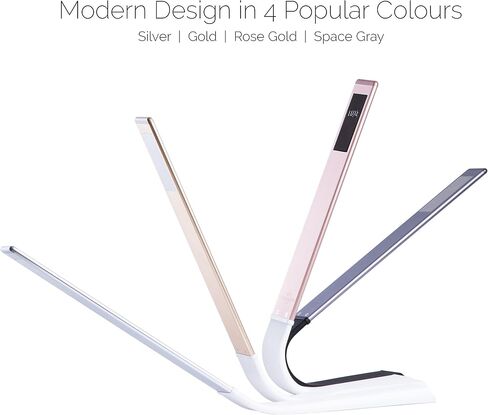 Luxe Cordless Eye Friendly LED Desk Lamp, USB Rechargeable, Up to 40 Hours of Continuous Light, Touch Control, 6 Brightness Levels, 3 Light Modes, 360 Adjustable Modern Design, Portable (Space Gray) in Saudi Arabia