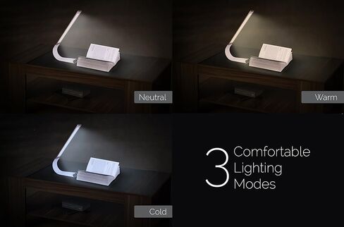 Luxe Cordless Eye Friendly LED Desk Lamp, USB Rechargeable, Up to 40 Hours of Continuous Light, Touch Control, 6 Brightness Levels, 3 Light Modes, 360 Adjustable Modern Design, Portable (Space Gray) in Saudi Arabia