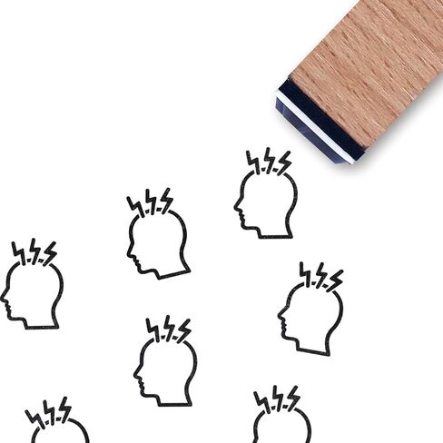 Headache Rubber Stamp, 3/5 Inch Small Mini Stamp for Scrapbooking Card Making Planner in Saudi Arabia