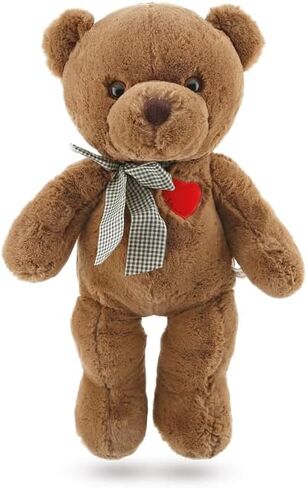 Premium Plush Teddy Bear with Checkered Bow Tie & Heart Charm Ultra-Soft Stuffed Animal Toys for Valentine's, Girlfriend, Boyfriend in Saudi Arabia