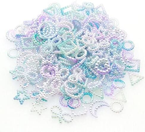 Treasure Tools,20g Mixed Moon Star Resin Fillings ABS Pearl Bow Heart Flatback Resin Cabochons Shaker Pendants Molds Fillers Jewelry in Saudi Arabia