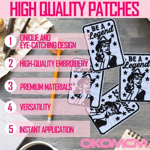 كن أسطورة رعاة البقر 3 '' الحديد على رقعة مطرزة ، cowgirl Western DIY Sew on Patches ، Coquette Country Music Patches for Encles Backpacks Hats Denim ، Girly Gift for Girl Women in Saudi Arabia
