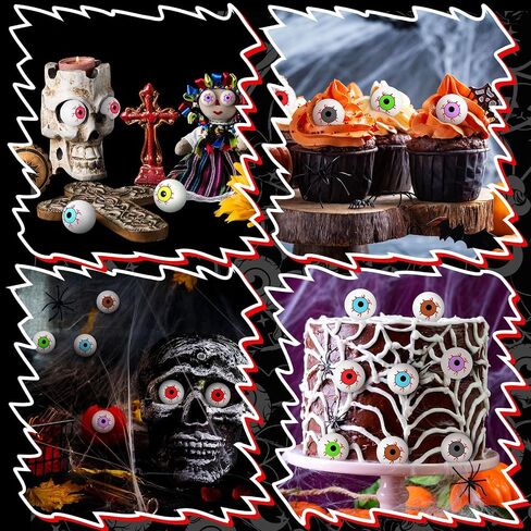 96 PCS Halloween Halloween Halloween Halloween مقل العيون ميني راتنج ميني توهج في العيلة المظلمة بشكل مخيف الرعب الواقعية الواقعيات المزيفة المزيفة الحرف المزيفة لصالح حفلة عيد الهالوين (لطيف) in Saudi Arabia