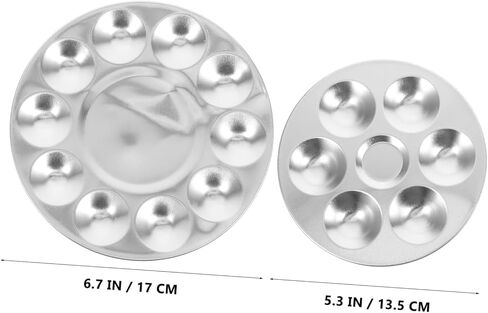 2pcs Aluminum Paint Palette for Watercolor and Oil Round Mixing Tray and Lightweight and Versatile Art Supplies for Artists and DIY Projects in Saudi Arabia