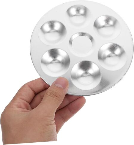 2pcs Aluminum Paint Palette for Watercolor and Oil Round Mixing Tray and Lightweight and Versatile Art Supplies for Artists and DIY Projects in Saudi Arabia