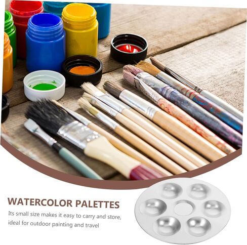 2pcs Aluminum Paint Palette for Watercolor and Oil Round Mixing Tray and Lightweight and Versatile Art Supplies for Artists and DIY Projects in Saudi Arabia