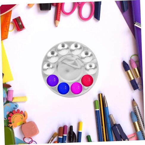 2pcs Aluminum Paint Palette for Watercolor and Oil Round Mixing Tray and Lightweight and Versatile Art Supplies for Artists and DIY Projects in Saudi Arabia