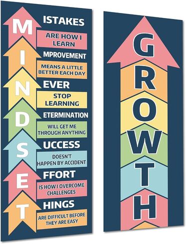 Qyeahkj Boho Growth Mindset Classroom Decorations Growth Mindset Banner Posters Motivational Bulletin Board Decor for Back to School Wall Door Decors Preschool Elementary Middle High School Supplies in Saudi Arabia