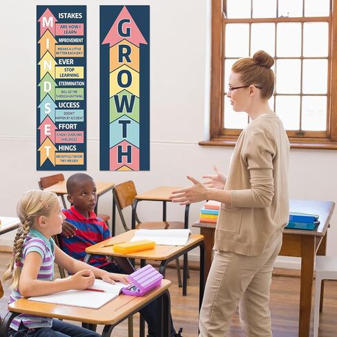 Qyeahkj Boho Growth Mindset Classroom Decorations Growth Mindset Banner Posters Motivational Bulletin Board Decor for Back to School Wall Door Decors Preschool Elementary Middle High School Supplies in Saudi Arabia